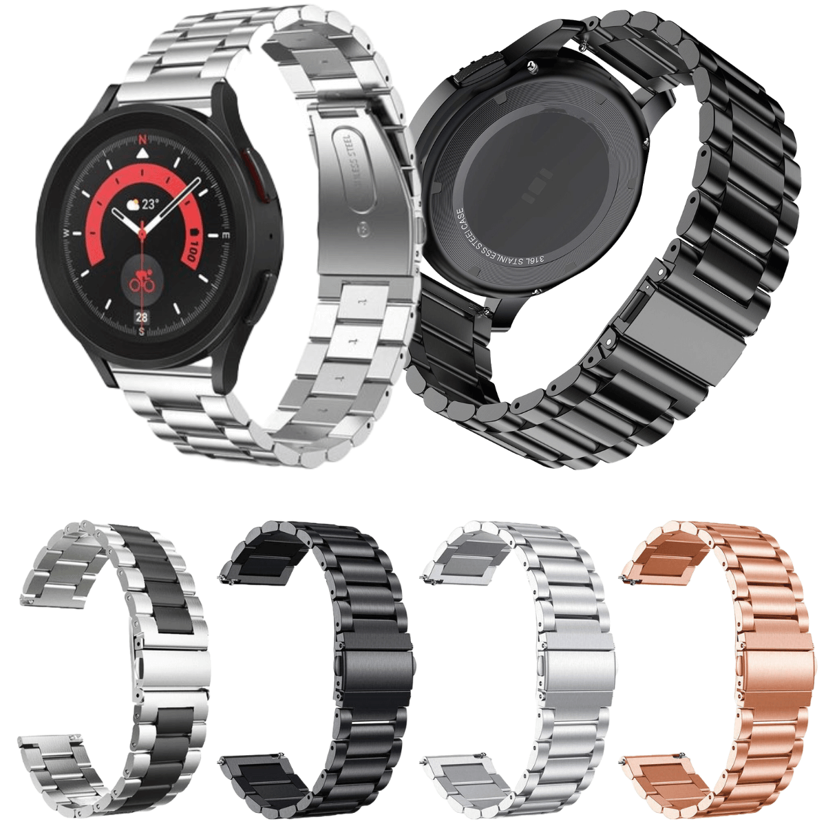 Correa Metálica para Amazfit GTR (42mm) | Brazalete tipo mariposa